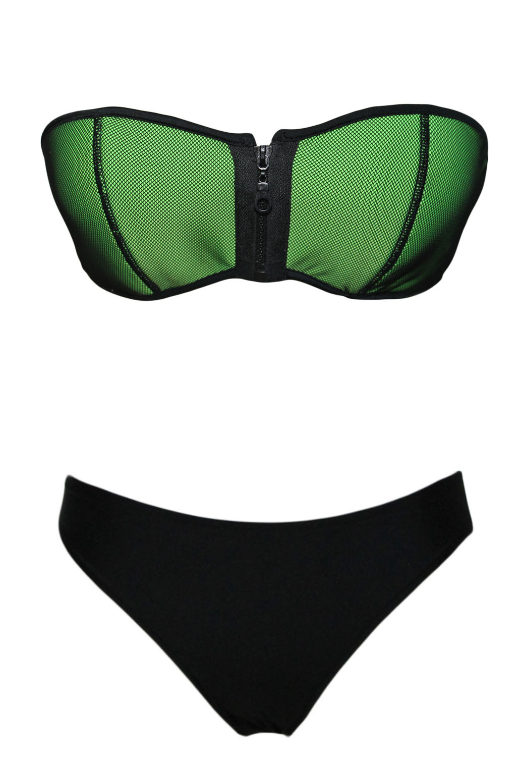 Green-Black-Strapless-Zip-up-Low-Rise-Bikini-Set-LC40968-3.jpg
